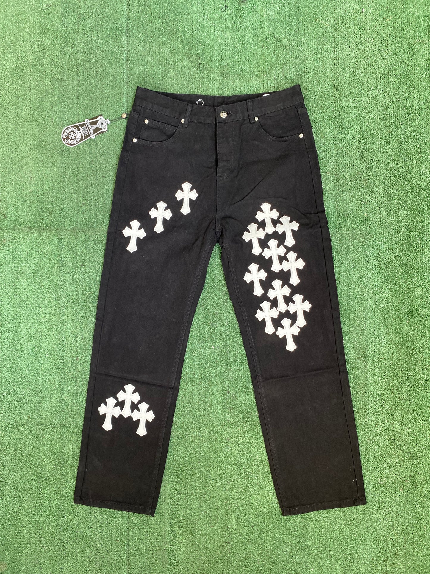 Black Chrome Hearts Jeans
