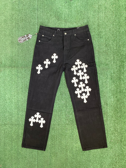 Black Chrome Hearts Jeans